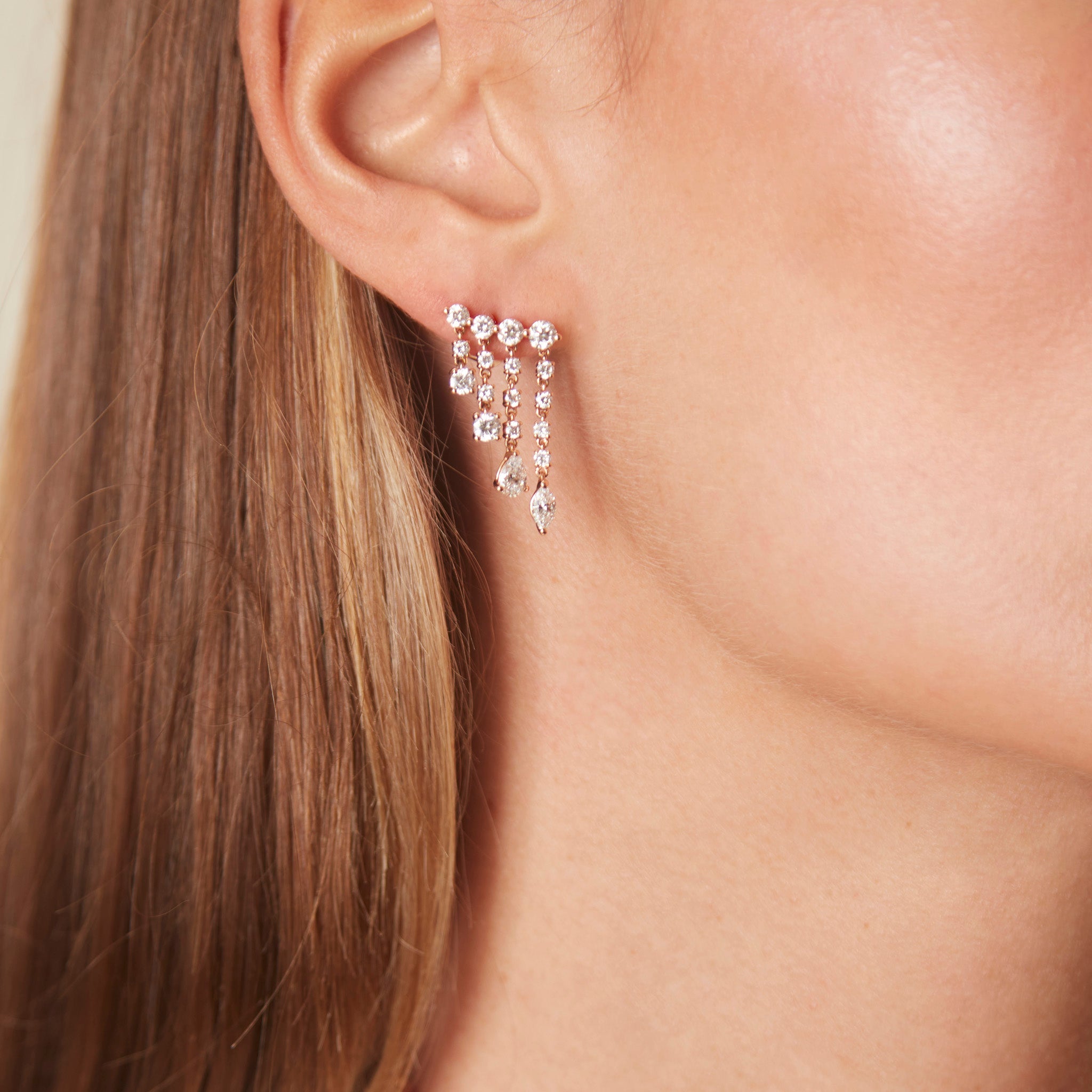 Moissanite Diamond Earrings, 14k/18k Gold Hoop Earrings - Shraddha Shree  Gems